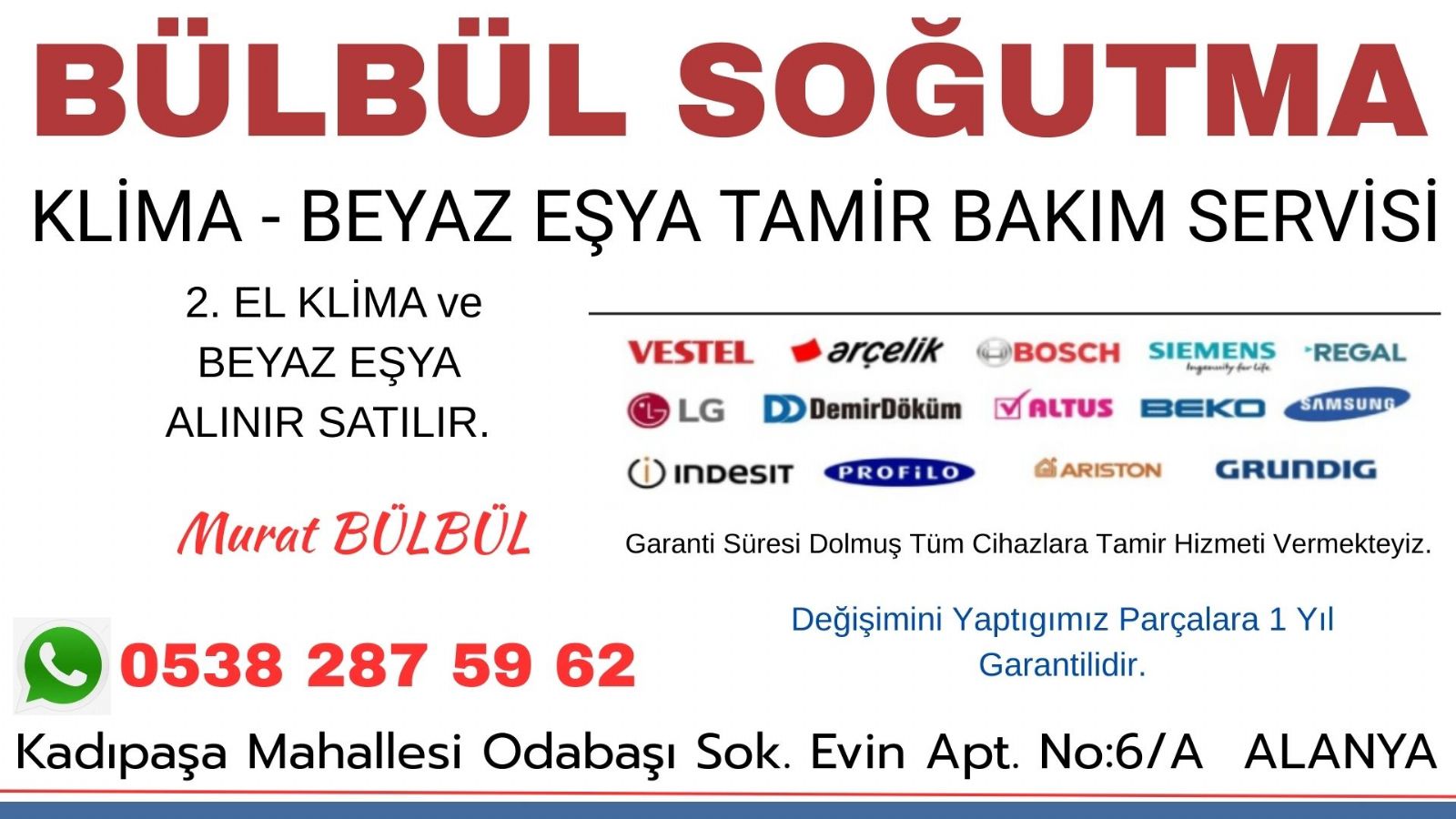 Alanya Beyaz Eşya Servisi